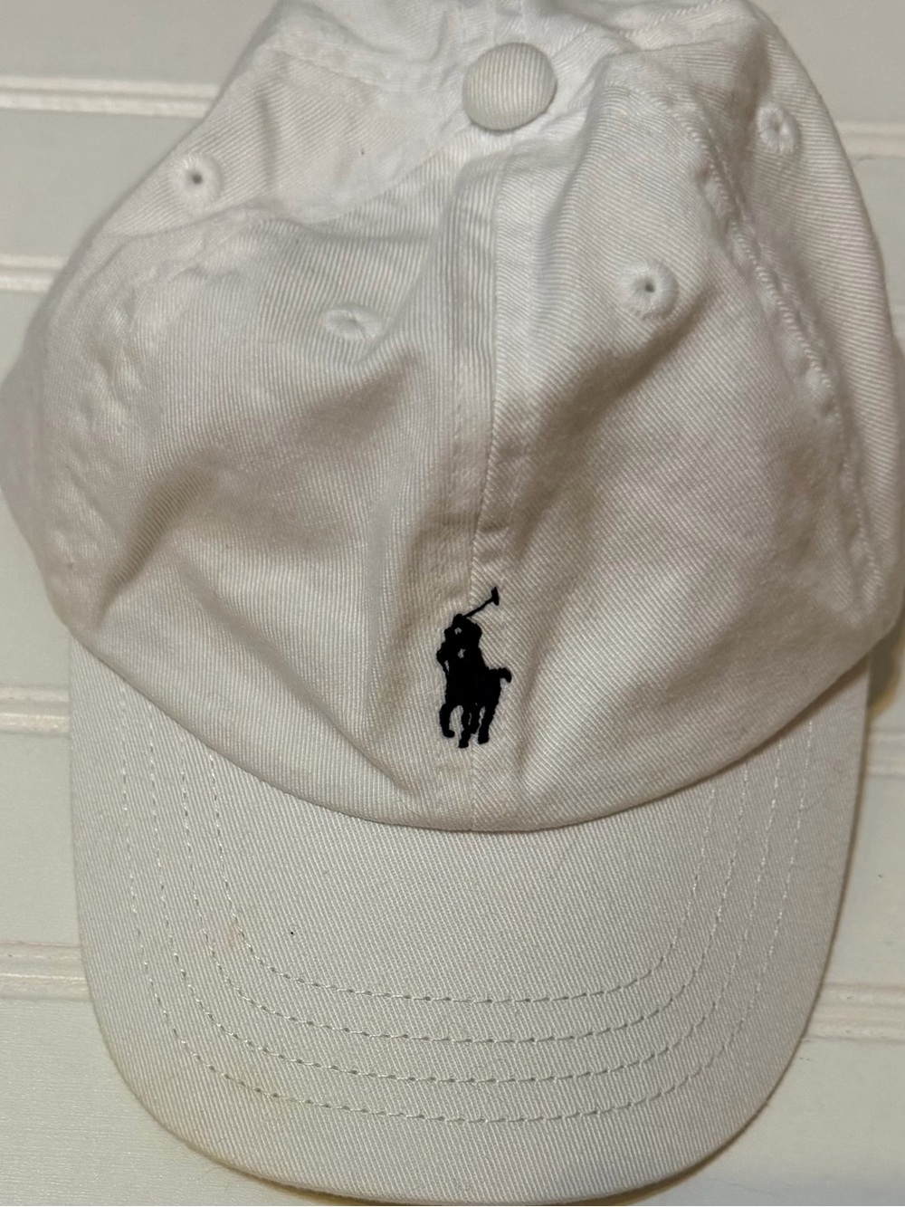 Polo by Ralph Lauren White infants Baseball Cap with Black Pony Logo